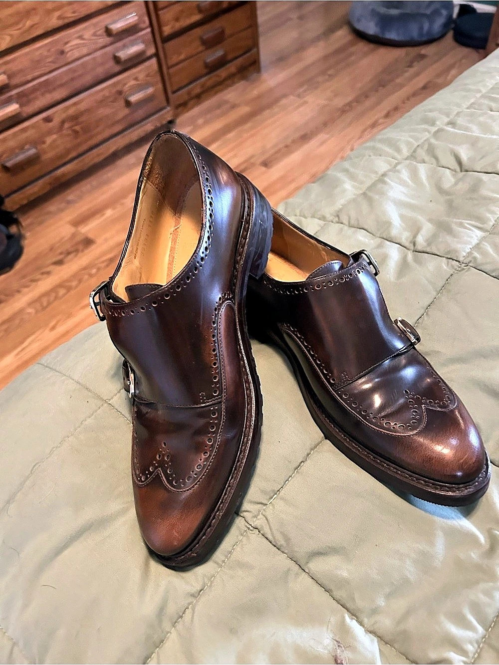 Allen Edmonds St. John's Double Monk Strap Dress Shoe Brown Dress Shoes